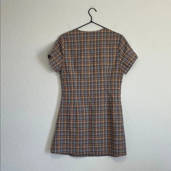 Pepper Mayo Plaid V Neck Mini Dress - Picture 9 of 9